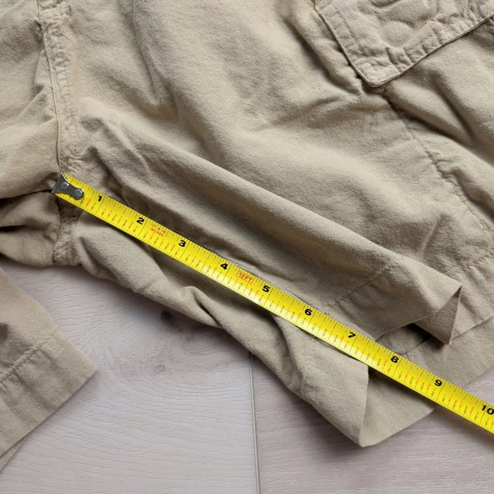 Osklen Rio de Janeiro Cargo Shorts Mens 30 Cotton Linen Tan Khaki Utility Casual
